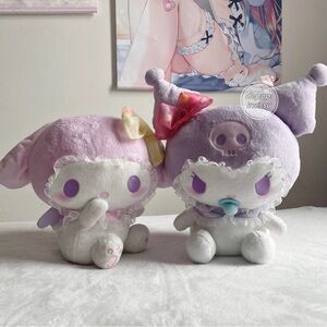 Sanrio My Melody and Kuromi sugar party series Furyu prize plush set NWT